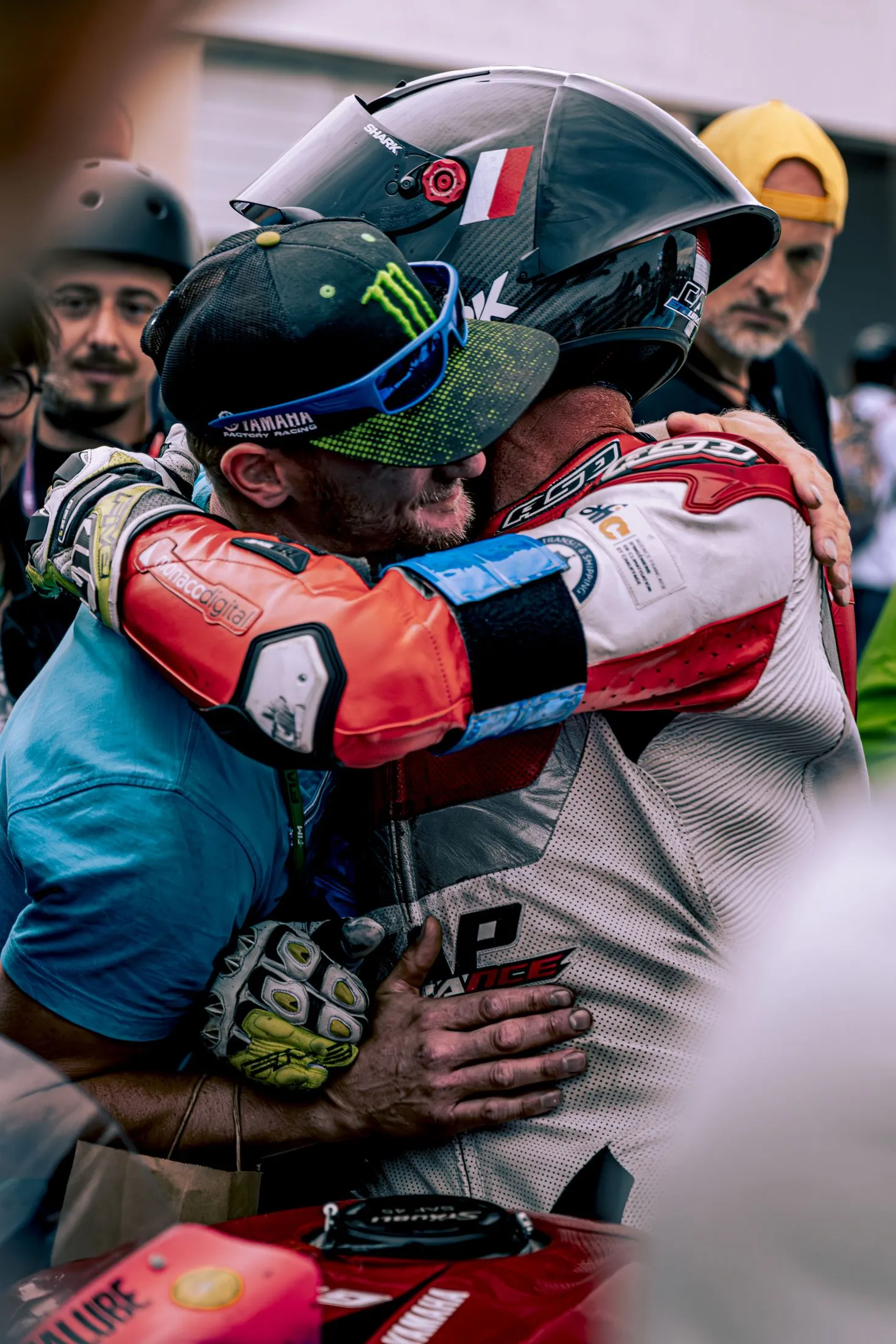 Moment d’équipe dans le paddock